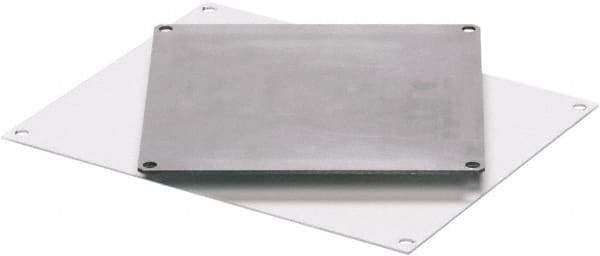 Fibox - 8" OAW x 8" OAH White Painted Electrical Enclosure Back Panel - 8" x 8" Box, Steel, Use with ARCA 884 - Caliber Tooling