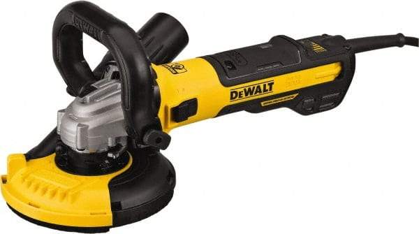 DeWALT - 5" Wheel Diam, 9,000 RPM, Corded Angle & Disc Grinder - 5/8-11 Spindle, 120 Volts, 13 Amps - Caliber Tooling