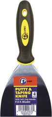 Premier Paint Roller - 4" Wide Spring Blade Steel Taping Knife - Stiff, Soft Grip Plastic Handle, 8.343" OAL - Caliber Tooling