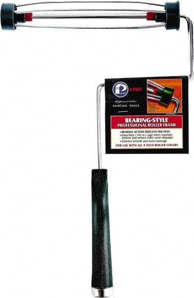 Premier Paint Roller - 9" Wide x 14-1/2" Long Heavy-Duty Birdcage Frame - Steel Frame, Plastic Handle - Caliber Tooling