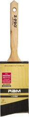 Premier Paint Roller - 3" Angled Polyester Angular Brush - 3-1/2" Bristle Length, 2" Wood Sash Handle - Caliber Tooling