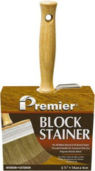 Premier Paint Roller - 6" Flat Polyester/Natural Stainer Brush - 3-1/4" Bristle Length, 5-1/4" Wood Threaded Wood Handle - Caliber Tooling