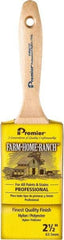 Premier Paint Roller - 2-1/2" Flat Nylon/Polyester General Purpose Paint Brush - 3" Bristle Length, 5-1/2" Wood Beavertail Handle - Caliber Tooling