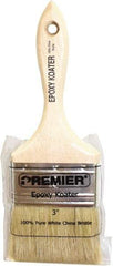 Premier Paint Roller - 3" Flat White China Bristle Varnish Brush - 2-1/4" Bristle Length, 5-1/2" Wood Beavertail Handle - Caliber Tooling