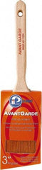 Premier Paint Roller - 3" Oval/Angle Polyester Sash Brush - 3-1/4" Bristle Length, 6-3/4" Wood Sash Handle - Caliber Tooling