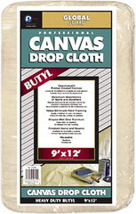 Premier Paint Roller - Heavy Weight Canvas Drop Cloth - 12' x 9', 1 mil Thick, Off White - Caliber Tooling