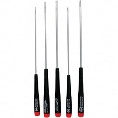 Wiha - 5 Piece Slotted & Phillips Screwdriver Set - Bit Sizes: Philips #0 & #1, Comes in Vinyl Pouch - Caliber Tooling