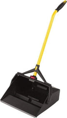 Rubbermaid - 16-7/8" Wide x 29" Deep x 12" High Handheld Dustpan - Plastic Body, 27" Handle, Black - Caliber Tooling