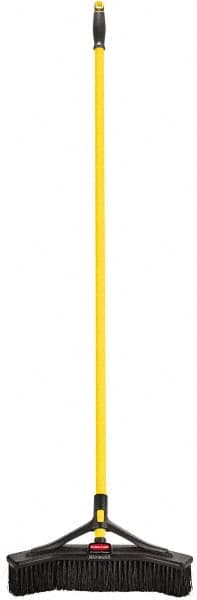 Rubbermaid - 18" Medium Duty Synthetic Push Broom - 3" Bristle Length, Foam Block, Threaded Handle Connection, Handle Included - Caliber Tooling