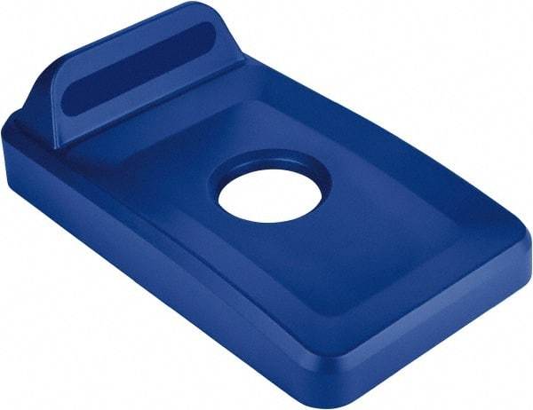 Rubbermaid - Rectangle Lid for Use with 23 Gal Rectangular Recycle Containers - Blue, Polypropylene, For Slim Jim Trash Cans - Caliber Tooling