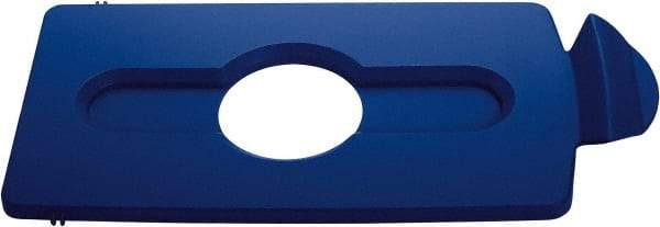 Rubbermaid - Rectangle Lid for Use with 23 Gal Rectangular Recycle Containers - Blue, Polypropylene, For Slim Jim Trash Cans - Caliber Tooling