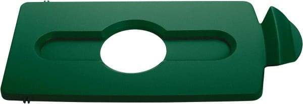 Rubbermaid - Rectangle Lid for Use with 23 Gal Rectangular Recycle Containers - Green, Polypropylene, For Slim Jim Trash Cans - Caliber Tooling