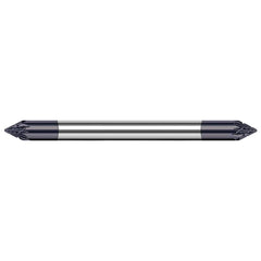 Harvey Tool - 3/16" Cut Diam, 3/16" Shank Diam, Solid Carbide Double Cut Flat Burr - Exact Industrial Supply