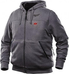 Milwaukee Tool - Size 2XL Heated Sweatshirt - Gray, Polyester, Zipper Closure, 45 to 48" Chest - Caliber Tooling