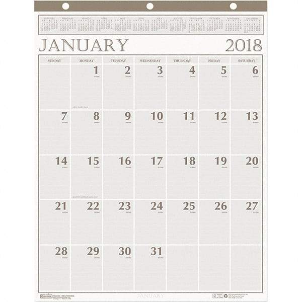 House of Doolittle - 12 Sheet, 20 x 26", Wall Calendar - Beige - Caliber Tooling