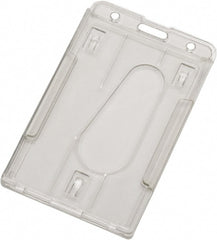 Ability One - Badge Holders; Attachment Type: Clip-On ; Horizontal or Vertical Holder: Vertical and Horizontal ; Color: Clear - Exact Industrial Supply