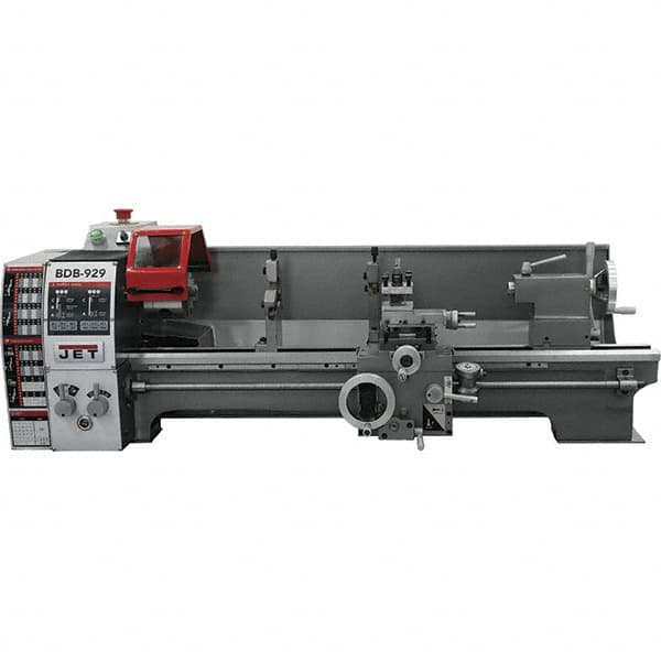 Jet - 8-3/4" Swing, 27-1/2" Between Centers, 115 Volt, Single Phase Bench Lathe - 3MT Taper, 3/4 hp, 130 to 2,000 RPM, 3/4" Bore Diam, 20" Deep x 30" High x 55" Long - Caliber Tooling