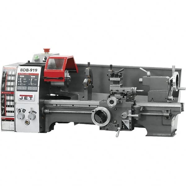 Jet - 8-3/4" Swing, 18" Between Centers, 115 Volt, Single Phase Bench Lathe - 3MT Taper, 3/4 hp, 130 to 2,000 RPM, 3/4" Bore Diam, 20" Deep x 30" High x 40" Long - Caliber Tooling