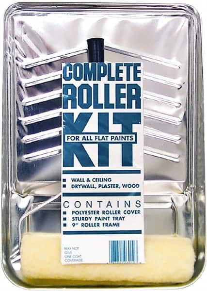 Premier Paint Roller - 3/8" Nap, Wall Paint Roller Set - 10" Wide, Steel Frame, Includes Paint Tray, Roller Cover & Frame - Caliber Tooling