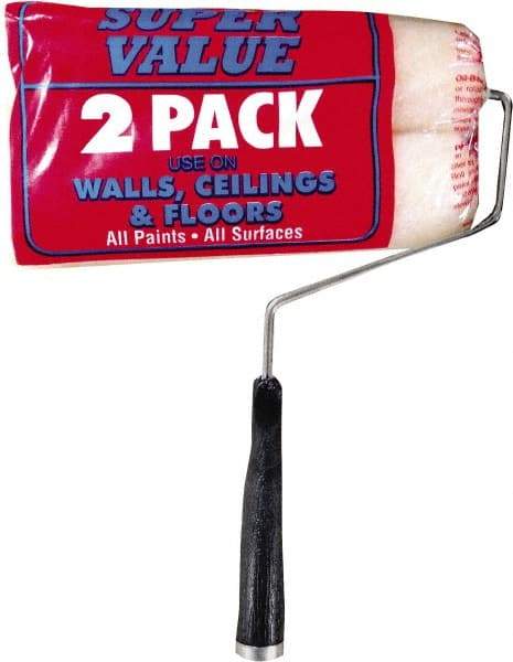 Premier Paint Roller - 12" Long, 3/8" Nap, Wall Roller & Frame Combo - 9" Wide, Plastic Frame, Includes Roller Cover & Frame - Caliber Tooling