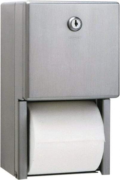 Bobrick - Standard Double Roll Stainless Steel Toilet Tissue Dispenser - 6-1/4" Wide x 11" High x 6" Deep, Silver - Caliber Tooling