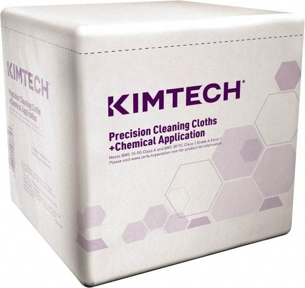 Kimtech - 1/4 Fold Clean Room/Lab/Critical Task Wipes - Poly Pack, 12" x 12-1/2" Sheet Size, White - Caliber Tooling