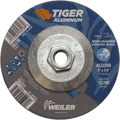 Weiler - 5" 24 Grit Aluminum Oxide/Silicon Carbide Blend Cutoff Wheel - 1/4" Thick, 5/8-11 Arbor, 12,200 Max RPM, Use with Angle Grinders - Caliber Tooling