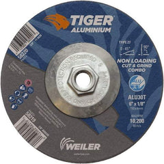 Weiler - 6" 30 Grit Aluminum Oxide/Silicon Carbide Blend Cutoff Wheel - 1/8" Thick, 5/8-11 Arbor, 10,200 Max RPM, Use with Angle Grinders - Caliber Tooling