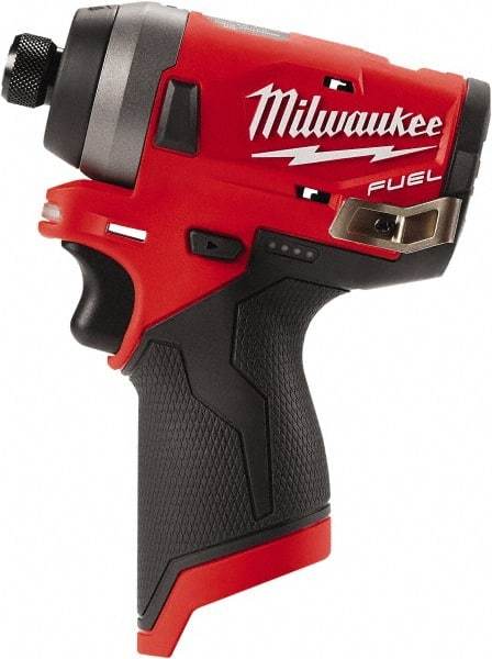 Milwaukee Tool - 1/4" Drive 12 Volt Pistol Grip Cordless Impact Wrench & Ratchet - 3,300 RPM, 0 to 4,000 BPM, 1,300 Ft/Lb Torque, Lithium-Ion Batteries Not Included - Caliber Tooling