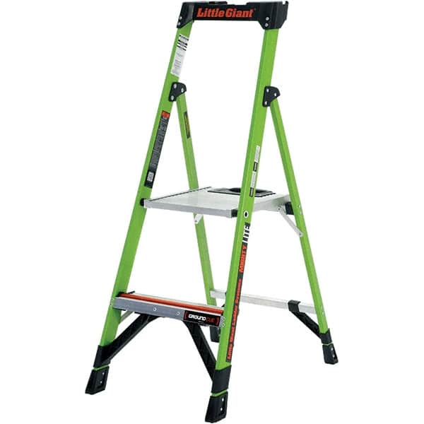 Little Giant Ladder - 2 Steps, 4' High, Type IA Rating, Fiberglass Step Ladder - 300 Lb Capacity, 19" Base Width - Caliber Tooling