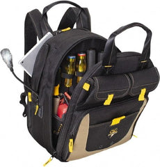 CLC - 36 Pocket Black & Khaki Polyester Backpack Tool Bag - 13" Wide x 10-1/4" Deep x 17" High - Caliber Tooling