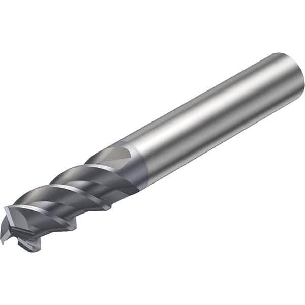 Sandvik Coromant - 1/2" Diam 3 Flute Solid Carbide 0.004" Chamfer Width Corner Chamfer End Mill - Caliber Tooling