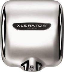 Excel Dryer - 1450 Watt Silver Finish Electric Hand Dryer - 110/120 Volts, 12.2 Amps, 11-3/4" Wide x 12-11/16" High x 6-11/16" Deep - Caliber Tooling