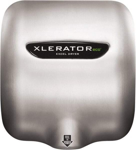 Excel Dryer - 530 Watt Silver Finish Electric Hand Dryer - 110/120 Volts, 4.5 Amps, 11-3/4" Wide x 12-11/16" High x 6-11/16" Deep - Caliber Tooling