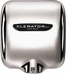 Excel Dryer - 500 Watt Silver Finish Electric Hand Dryer - 208/277 Volts, 2.2 Amps, 11-3/4" Wide x 12-11/16" High x 6-11/16" Deep - Caliber Tooling