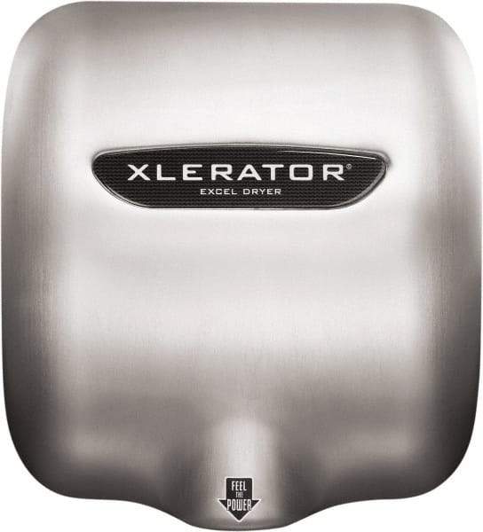 Excel Dryer - 1490 Watt Silver Finish Electric Hand Dryer - 110/120 Volts, 12.2 Amps, 11-3/4" Wide x 12-11/16" High x 6-11/16" Deep - Caliber Tooling