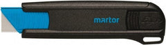 Martor USA - Retractable Utility Knife - 1.53" Blade, Black & Blue Polycarbonate Handle, 1 Blade Included - Caliber Tooling