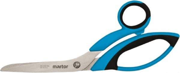 Martor USA - 3-7/50" LOC, 8-1/2" OAL Stainless Steel Blunt-Point Scissors - Ambidextrous, Fiberglass Offset Handle, For Fabrics, Paper, Heavy Weight Paper - Caliber Tooling