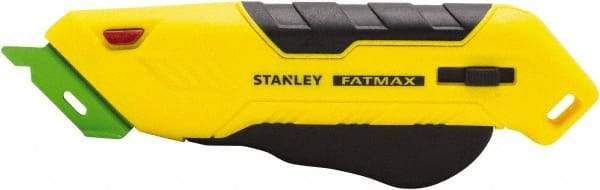 Stanley - Retractable Box Cutter - 2.175" Steel Blade, Yellow & Black Bi-Material Handle, 4 Blades Included - Caliber Tooling