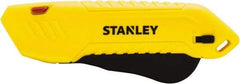 Stanley - Retractable Safety Utility Knife - 2.175" Steel Blade, Yellow & Black Plastic Handle, 1 Blade Included - Caliber Tooling