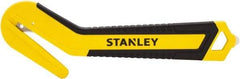 Stanley - Recessed/Concealed Fixed Blade Safety Cutter - 0.394" Steel Blade, Yellow & Black Bi-Material Handle, 1 Blade Included - Caliber Tooling