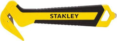 Stanley - Recessed/Concealed Fixed Blade Safety Cutter - 0.372" Steel Blade, Yellow & Black Bi-Material Handle, 1 Blade Included - Caliber Tooling