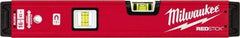 Milwaukee Tool - Magnetic 16" Long 2 Vial Box Beam Level - Aluminum, Red, 1 Level & 1 Plumb Vials - Caliber Tooling