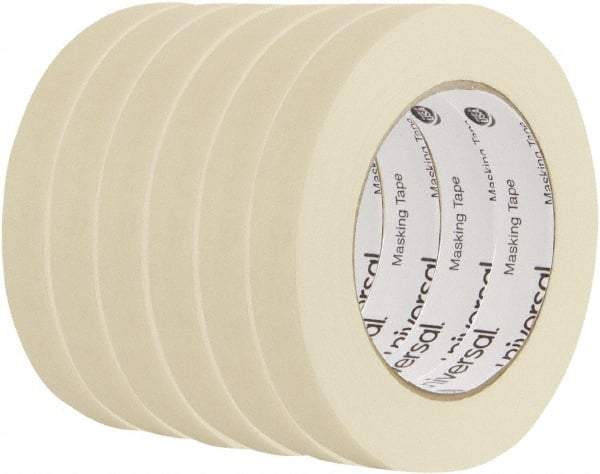 UNIVERSAL - 18mm Wide x 54.8 m Long Beige Crepe Paper Masking Tape - Series 6697, 5 mil Thick, 19 In/Lb Tensile Strength - Caliber Tooling