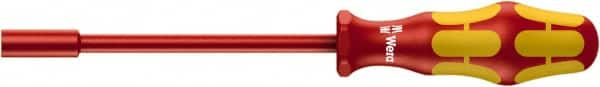 Wera - 3/16" Solid Shaft Insulated Nutdriver - Cushion Grip Handle, 223mm OAL - Caliber Tooling