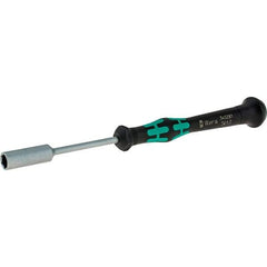 Wera - 6mm Solid Shaft Precision Nutdriver - Cushion Grip Handle, 6-1/4" OAL - Caliber Tooling