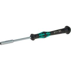 Wera - 4mm Solid Shaft Precision Nutdriver - Cushion Grip Handle, 6-1/4" OAL - Caliber Tooling