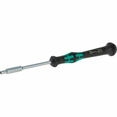 Wera - 2.5mm Solid Shaft Precision Nutdriver - Cushion Grip Handle, 6-1/4" OAL - Caliber Tooling