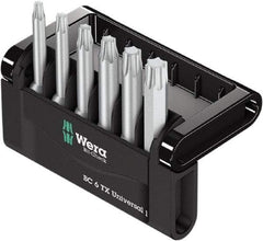 Wera - 6 Piece, 1/4" Drive Screwdriver Bit Set - T10 to T40 Torx - Caliber Tooling