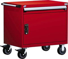 Rousseau Metal - 1 Drawer Steel Tool Roller Cabinet - 30" Wide x 35-1/8" High x 21" Deep, Ball Bearing Drawer Slides, Red - Caliber Tooling